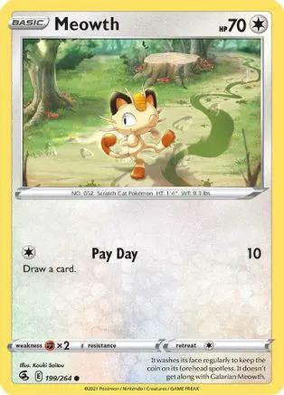 Meowth 199/264 - SWSH08 Fusion Strike Reverse Holofoil