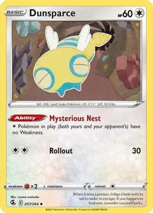 Dunsparce 207/264 - SWSH08 Fusion Strike Reverse Holofoil