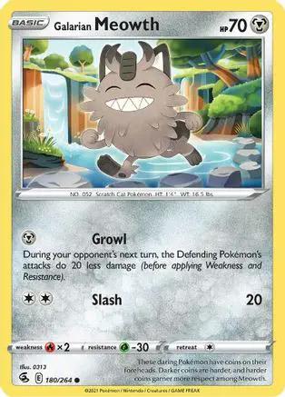 Galarian Meowth 180/264 - SWSH08 Fusion Strike Reverse Holofoil