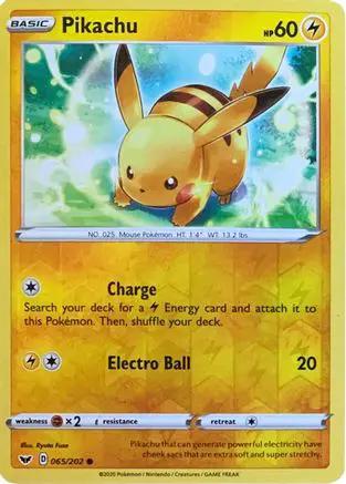Pikachu (Reverse Cosmos Holo) 065/202 - Miscellaneous Cards & Products Reverse Holofoil
