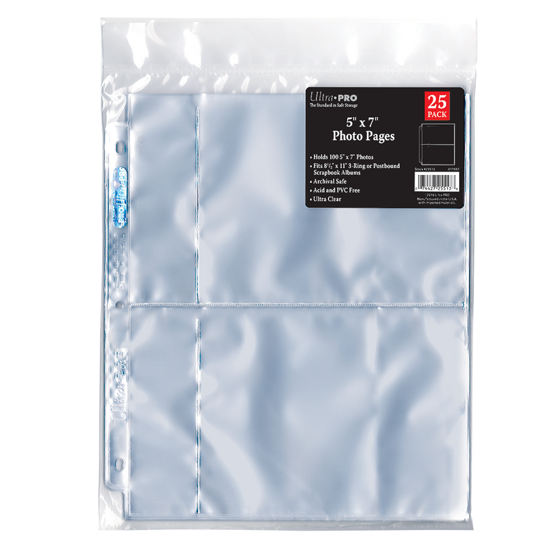 3-Hole Photo Pages (25ct) for 5