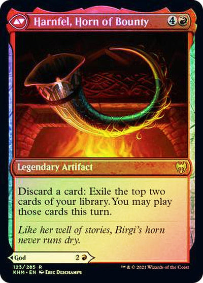 Birgi, God of Storytelling // Harnfel, Horn of Bounty (PRE-123S) - Kaldheim Promos Foil