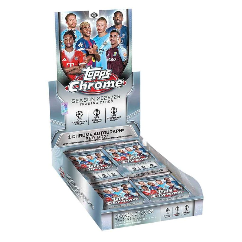 2025/26 Topps Chrome UEFA Club Competitions Factory Sealed Hobby Box