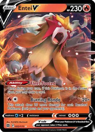 Entei V 022/172 - SWSH09 Brilliant Stars Holofoil