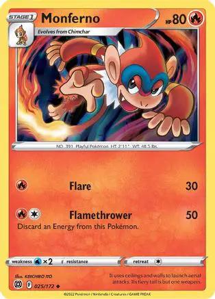 Monferno 025/172 - SWSH09 Brilliant Stars Reverse Holofoil