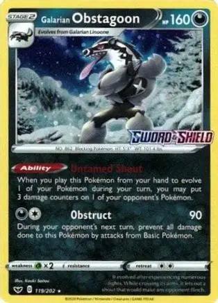 Galarian Obstagoon (Cosmos Holo) 119/202 - Miscellaneous Cards & Products Holofoil