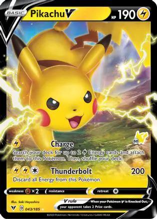 Pikachu V (# Pikachu Stamped) 043/185 - Battle Academy 2022 Holofoil