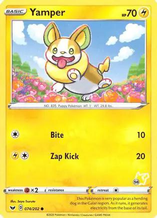 Yamper (# Pikachu Stamped) 074/202 - Battle Academy 2022