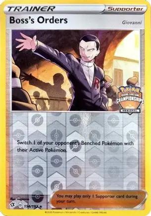 Boss's Orders (Regional Championships) 154/192 - League & Championship Cards Reverse Holofoil