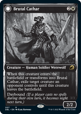 Brutal Cathar // Moonrage Brute (DBL-007) - Innistrad: Double Feature: (Double Faced Transform) Foil