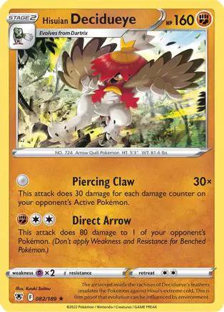 Hisuian Decidueye 082/189 - SWSH10 Astral Radiance Reverse Holofoil