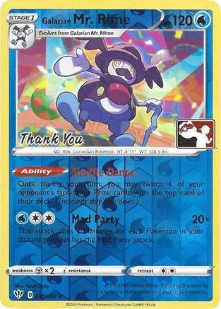 Galarian Mr. Rime (Pokemon League) [Thank You] 036/189 - Miscellaneous Cards & Products Reverse Holofoil