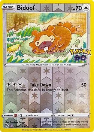 Bidoof (Peelable Ditto) 059/078 - Pokemon GO Reverse Holofoil
