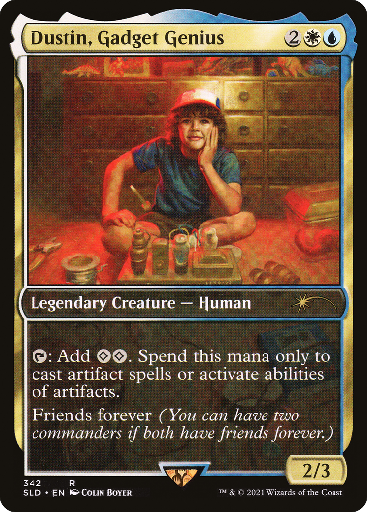 Hargilde, Kindly Runechanter (SLD-342) - Secret Lair Drop / Dustin, Gadget Genius Foil