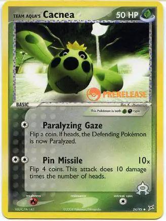 Team Aqua's Cacnea (Prerelease) 024/95 - Miscellaneous Cards & Products Holofoil