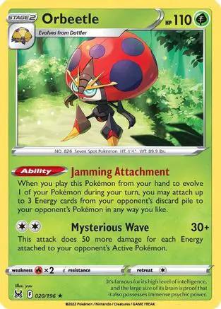 Orbeetle 020/196 - SWSH11 Lost Origin Reverse Holofoil