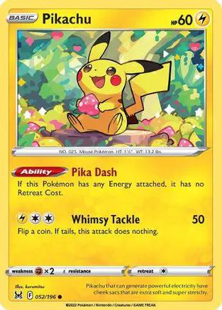Pikachu 052/196 - SWSH11 Lost Origin Reverse Holofoil
