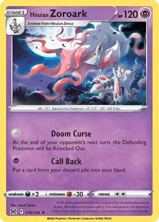 Hisuian Zoroark 076/196 - SWSH11 Lost Origin Reverse Holofoil