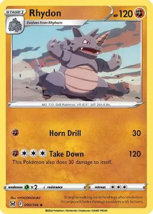 Rhydon 090/196 - SWSH11 Lost Origin Reverse Holofoil