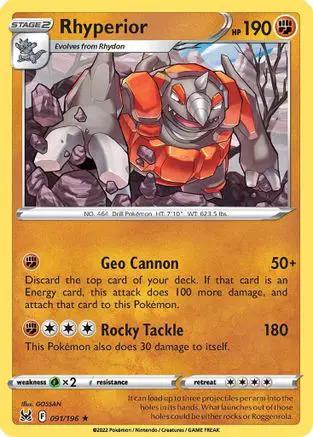 Rhyperior 091/196 - SWSH11 Lost Origin Reverse Holofoil