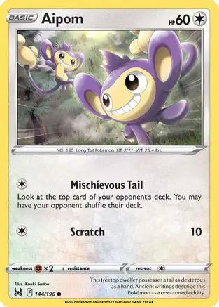 Aipom 144/196 - SWSH11 Lost Origin Reverse Holofoil