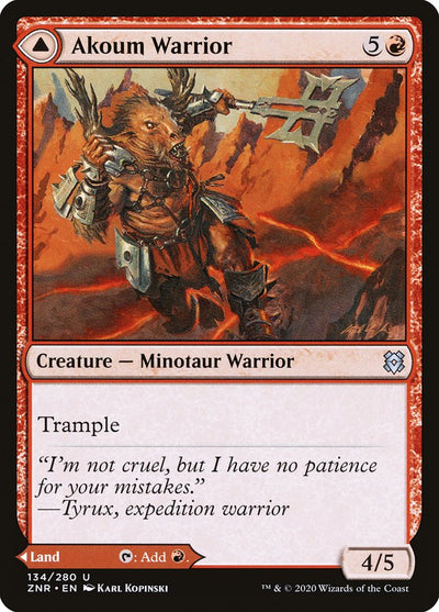 Akoum Warrior // Akoum Teeth (ZNR-134) - Zendikar Rising