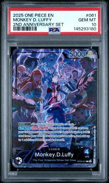 Monkey.D.Luffy 2nd Anniversary Set Promo OP09-061 PSA 10