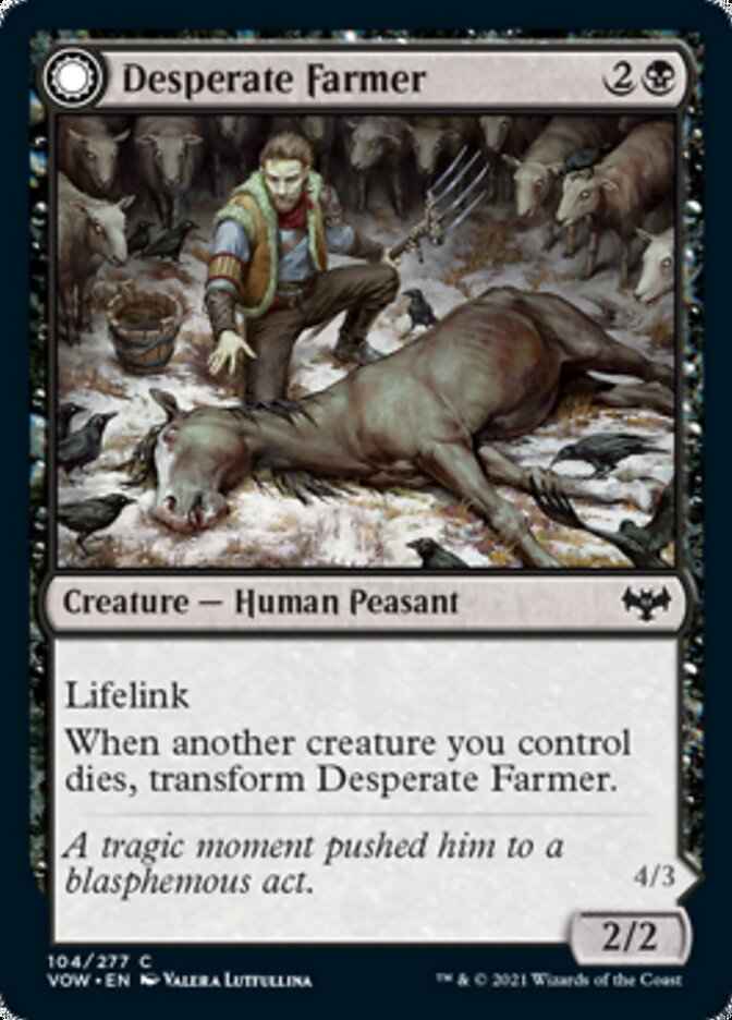 Desperate Farmer // Depraved Harvester (VOW-104) - Innistrad: Crimson Vow: (Double Faced Transform)