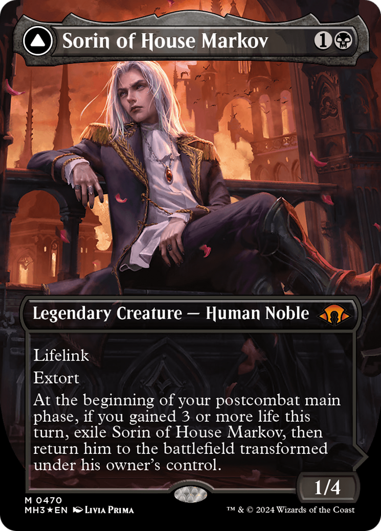 Sorin of House Markov (Borderless) (Textured Foil) (MH3-470) - Modern Horizons 3 (Borderless) Foil