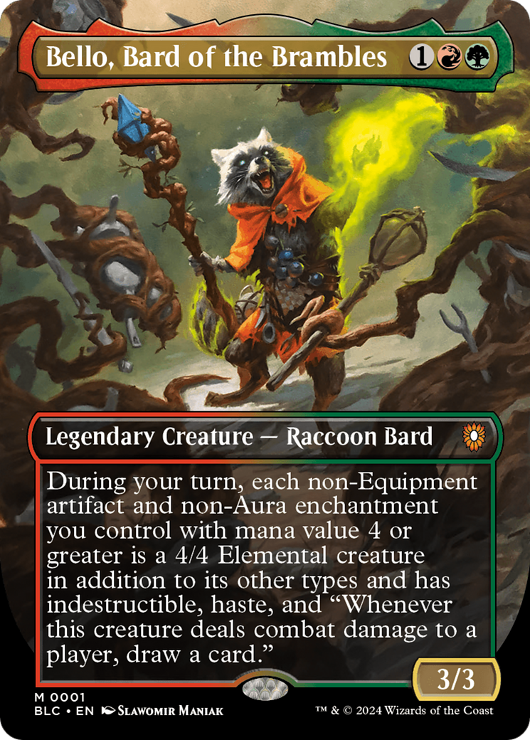 Bello, Bard of the Brambles (BLC-001) - Bloomburrow Commander (Borderless) Foil