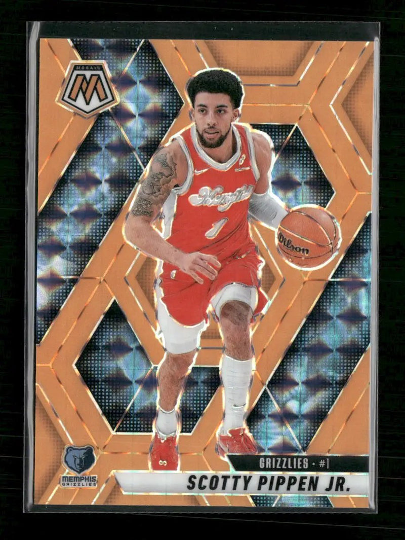 2024-25 Panini Mosaic Orange Fluorescent Mosaic Scotty Pippen Jr. #/25 #132