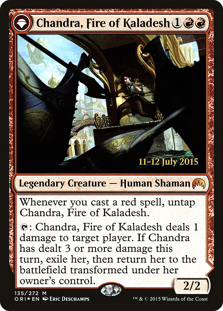 Chandra, Fire of Kaladesh // Chandra, Roaring Flame (PRE-135S) - Magic Origins Promos: (originpwdfc) Foil