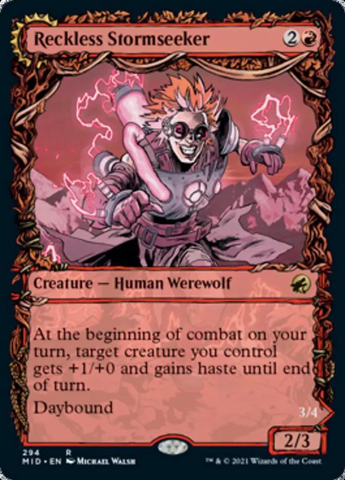 Reckless Stormseeker // Storm-Charged Slasher (MID-294) - Innistrad: Midnight Hunt: (Showcase, Double Faced Transform) Foil