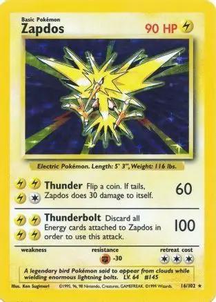 Zapdos 016/102 - Base Set Holofoil