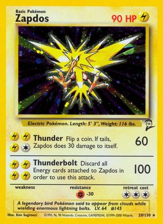 Zapdos 020/130 - Base Set 2 Holofoil