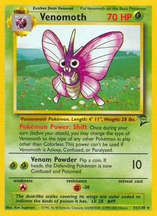 Venomoth 031/130 - Base Set 2