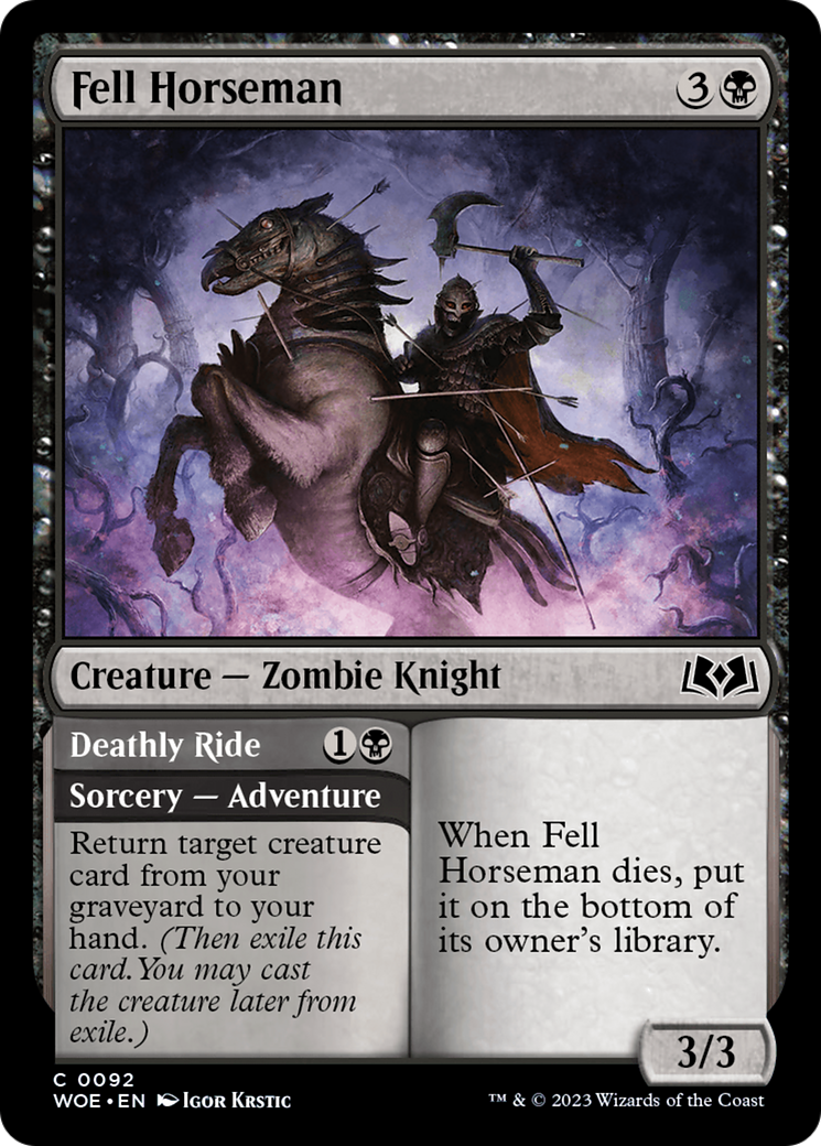 Fell Horseman // Deathly Ride (WOE-092) - Wilds of Eldraine Foil