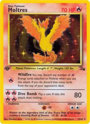 Moltres 012/62 - Fossil 1st Edition Holofoil