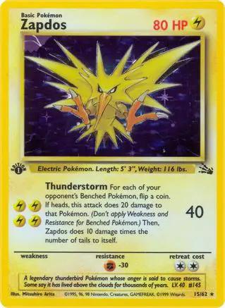 Zapdos 015/62 - Fossil 1st Edition Holofoil