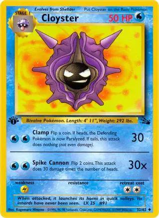 Cloyster 032/62 - Fossil 1st Edition