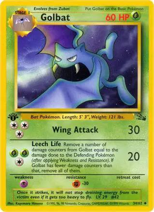 Golbat 034/62 - Fossil 1st Edition