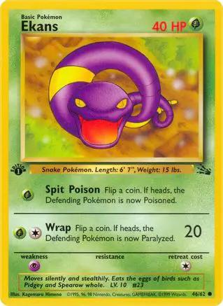 Ekans 046/62 - Fossil 1st Edition
