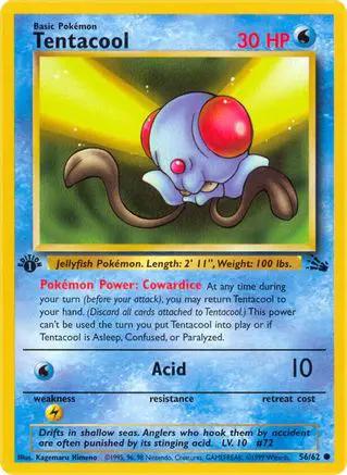 Tentacool 056/62 - Fossil 1st Edition