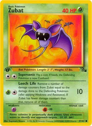 Zubat 057/62 - Fossil 1st Edition
