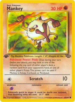 Mankey 055/64 - Jungle 1st Edition