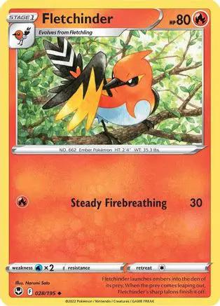 Fletchinder 028/195 - SWSH12 Silver Tempest Reverse Holofoil