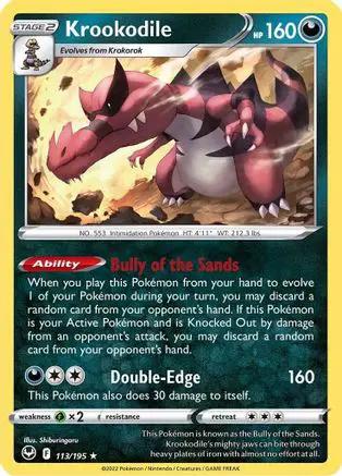 Krookodile 113/195 - SWSH12 Silver Tempest Holofoil