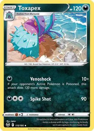 Toxapex 115/195 - SWSH12 Silver Tempest Reverse Holofoil