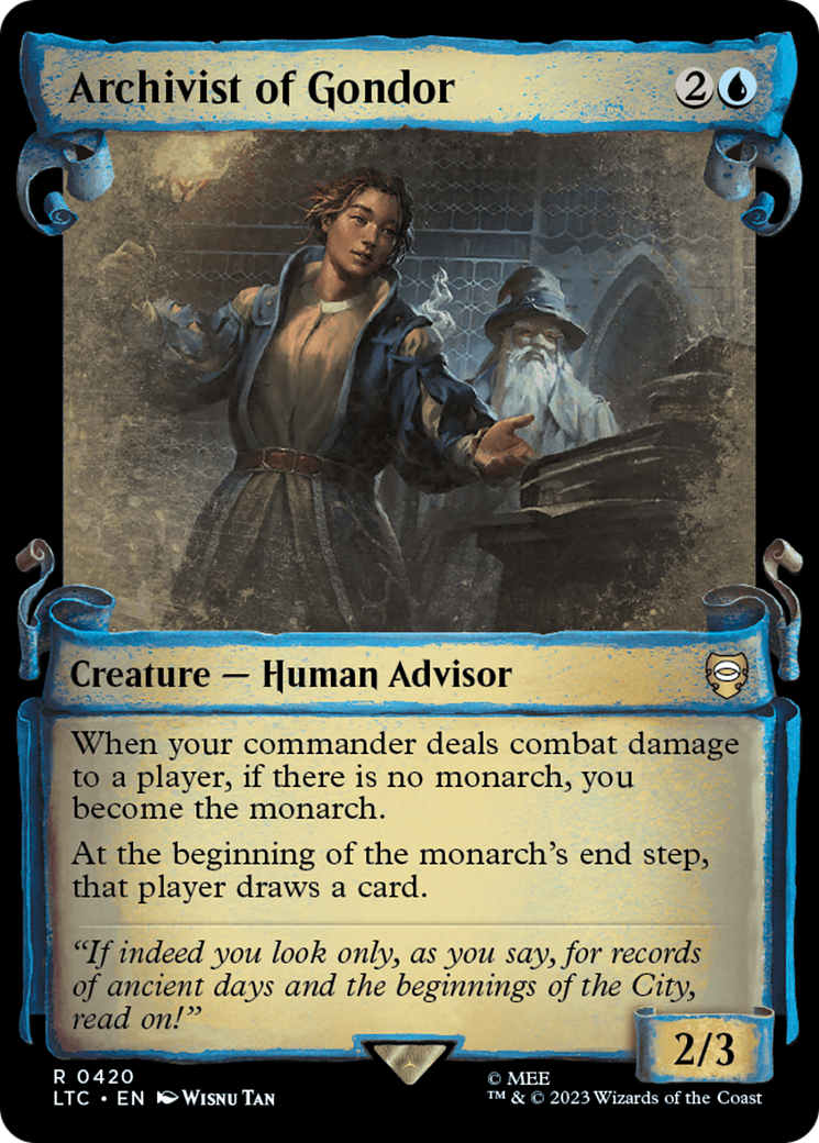 Archivist of Gondor (LTC-420) - Tales of Middle-earth Commander: (Showcase) Foil