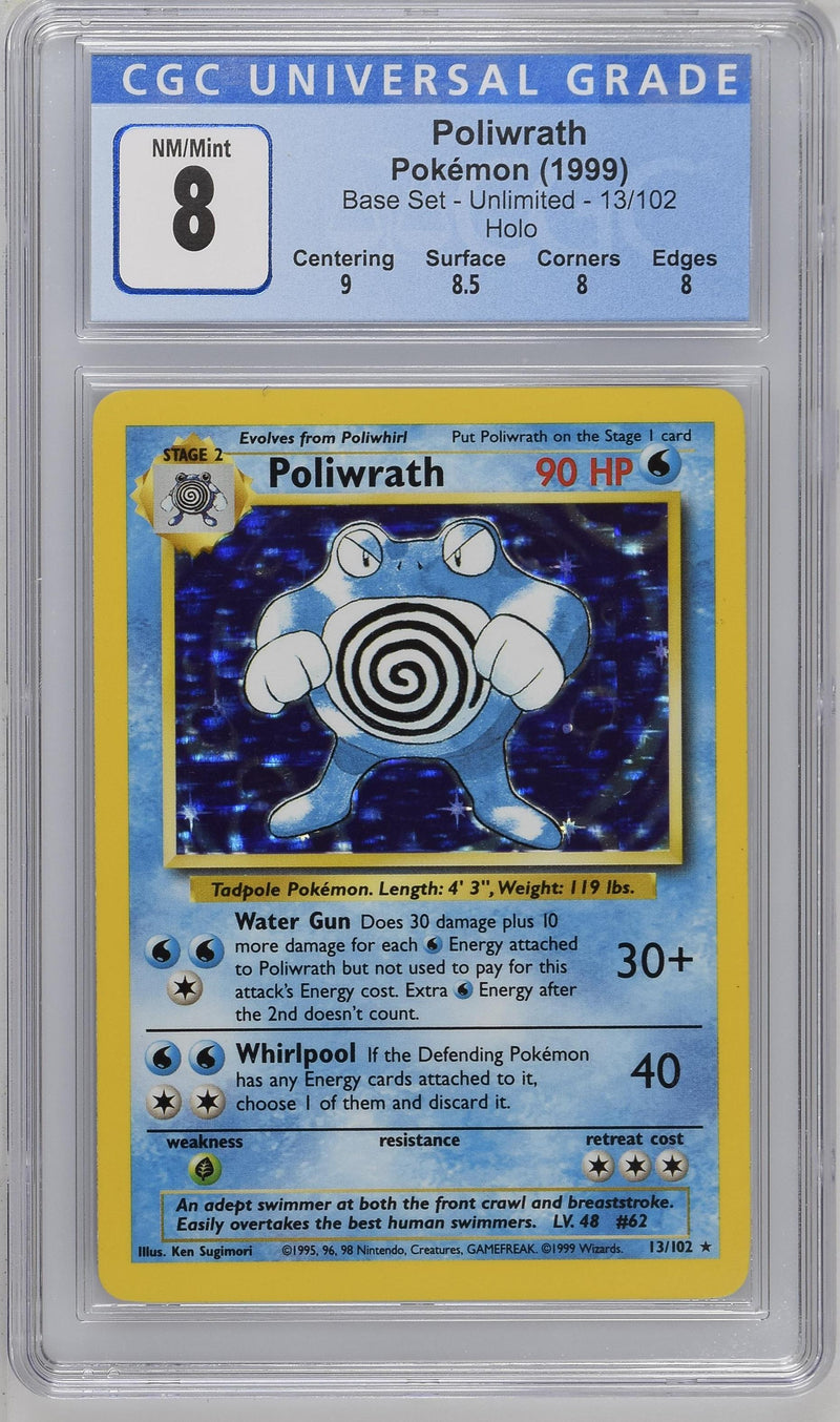 1999 Base Set Poliwrath 8 CGC #13/102